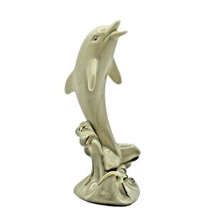 Lenox Dolphin Figurine Porcelain White 24K Gold Accents